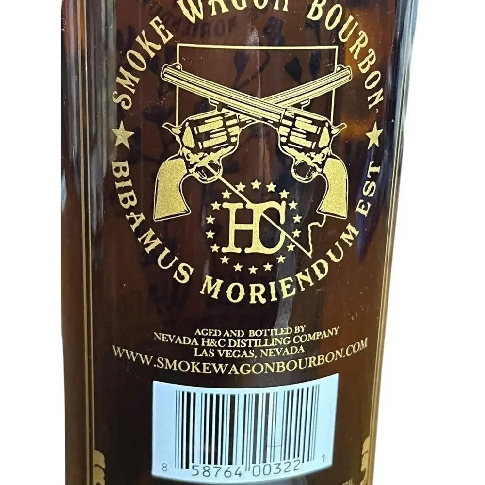 Smoke Wagon Empty Bottle Straight Bourbon Whiskey 750ML Brown Collector Man Cave